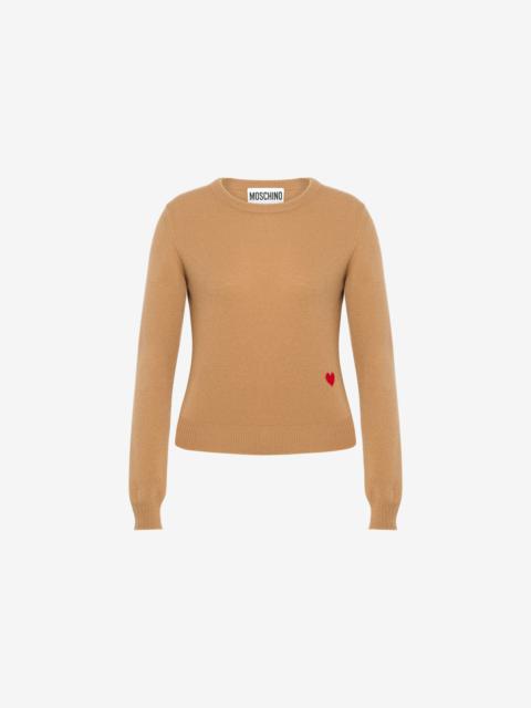 Moschino RED HEART WOOL AND CASHMERE JUMPER