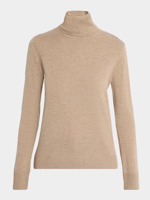 Max Mara Elbow-Patch Wool Turtleneck Sweater