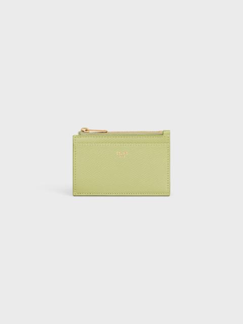 CELINE Zipped Card Holder in Grained Calfskin