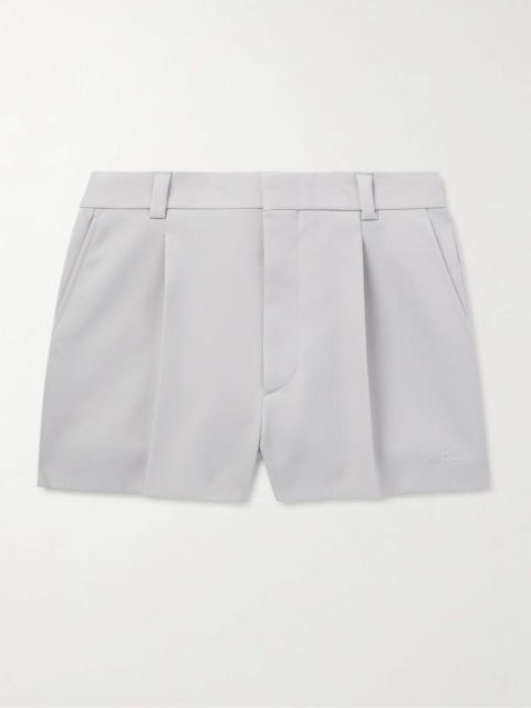 GUCCI Straight-Leg Pleated Wool Barathea Shorts