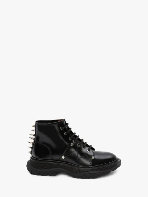 Alexander McQueen Tread Lace Up Boot in Black/silver