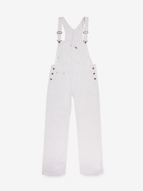 Iron Heart IH-812-WHT 10.5OZ HERRINGBONE DOUBLE KNEE OVERALLS - WHITE