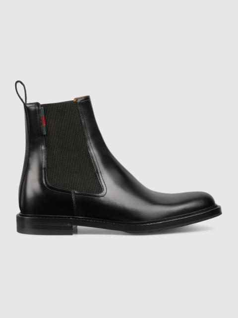 GUCCI Men's ankle boot with leather Web