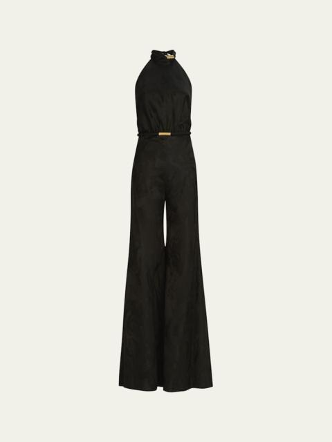 SILVIA TCHERASSI Enara Halter Flare Jumpsuit