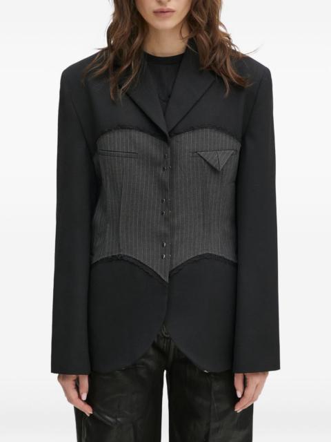 Andersson Bell pinstriped lace-insert blazer