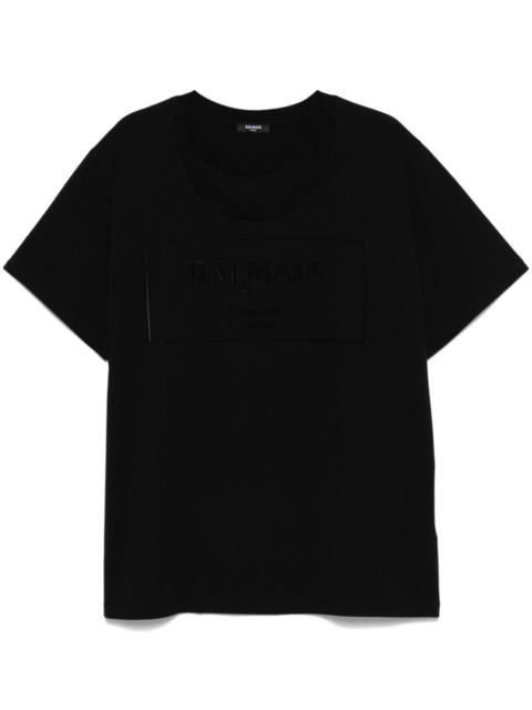 Balmain flocked-logo T-shirt