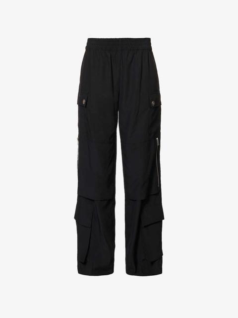 Dion Lee Pocket-embellished straight-leg mid-rise recycled-polyester trousers