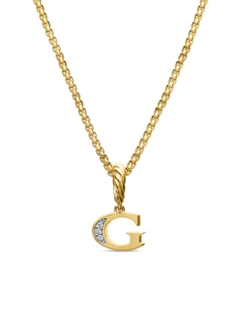 DAVID YURMAN Women's Pavé Initial Pendant in 18K Yellow Gold - Initial G