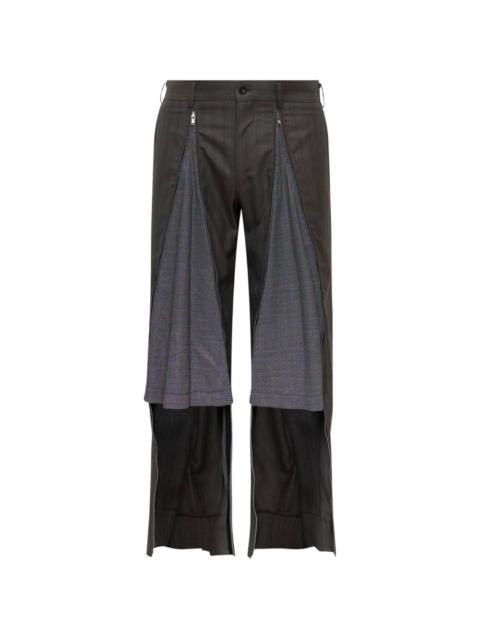 Comme des Garçons Homme Plus pinstriped zip-detail trousers