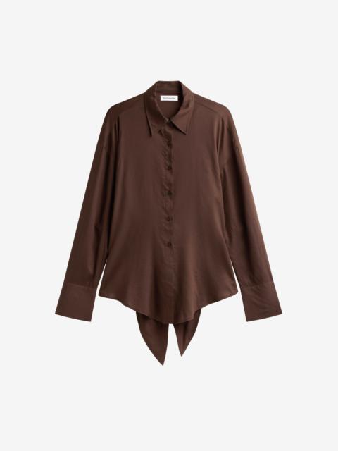 The Frankie Shop Velia Cut-Out Back Shirt - Brown