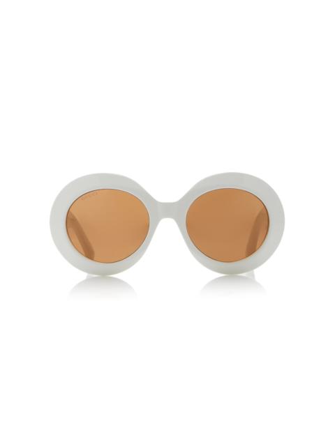 GUCCI Oversized Round-Frame Acetate Sunglasses white