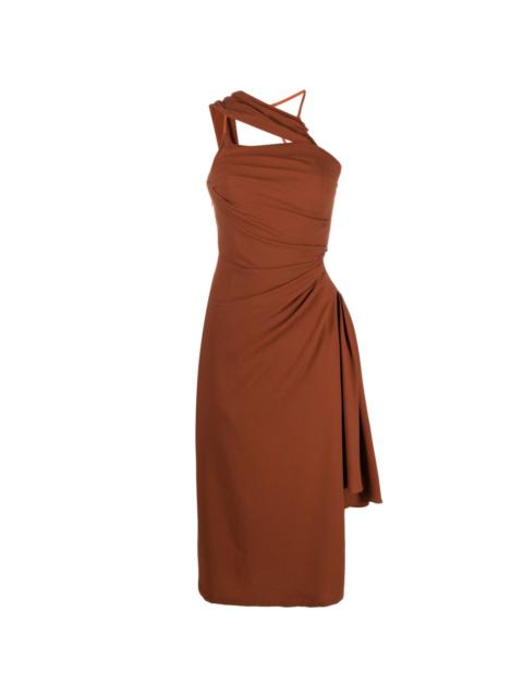 Abanada draped asymmetric dress