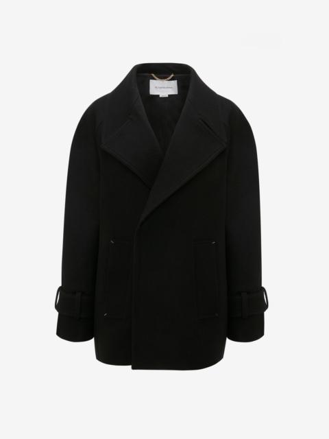 Victoria Beckham Oversized Pea Coat In Black