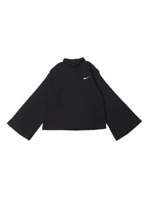 (WMNS) Nike Sportswear ribbed Knit High Collar Long Sleeves Knit Long Sleeves Black DM6400-010