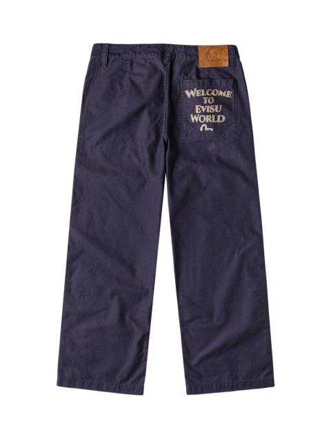 EVISU Heavy Washed Baker Pants