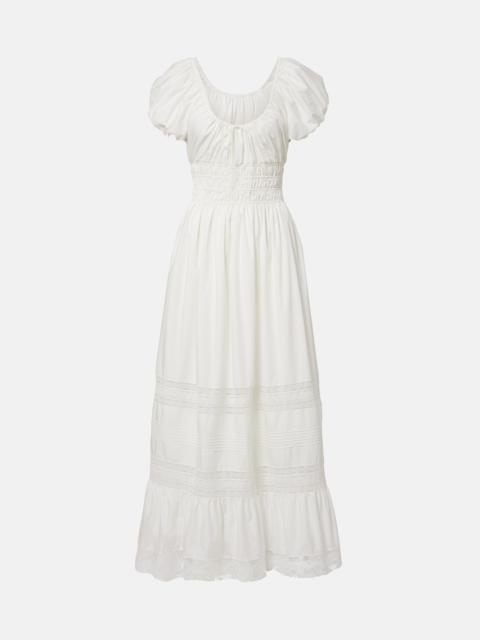FAITHFULL Elbie lace-trimmed cotton maxi dress