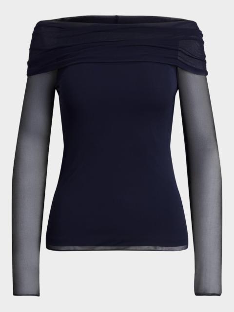 Ralph Lauren Noreen Jersey Off-the-Shoulder Top