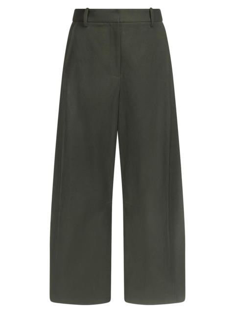 TWP Women's Slouchy BF Cotton-Linen Ankle-Crop Wide-Leg Trousers - Rosin
