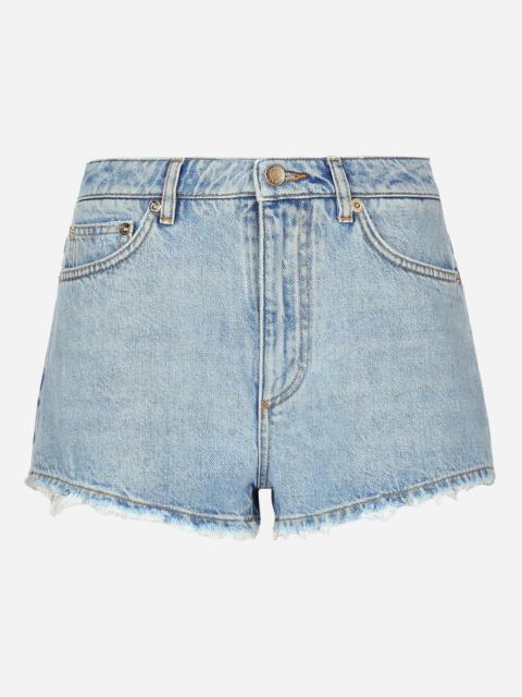 Cotton denim shorts