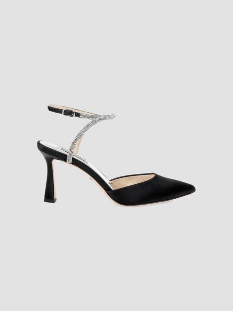 BADGLEY MISCHKA Women's Kamilah 80MM Embellished Satin Pumps - Black Satin