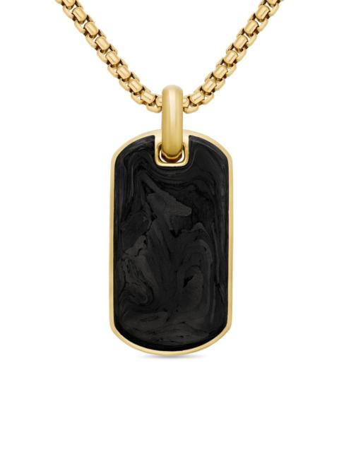 DAVID YURMAN Men's Forged Carbon Tag In 18K Yellow Gold - Forged Carbon
