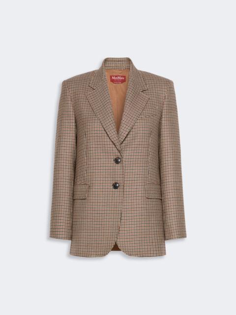 Max Mara SALICE Single-breasted blazer in yarn-dyed wool - BLACK