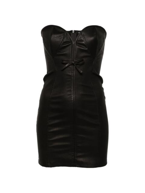 corset leather minidress