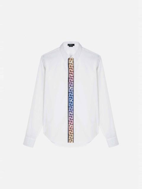 VERSACE Greca Accent Cotton Poplin Shirt