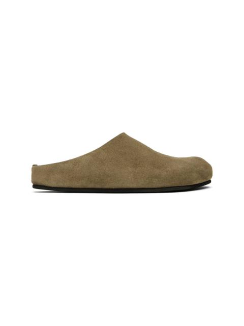 The Row Taupe Hugo Slippers