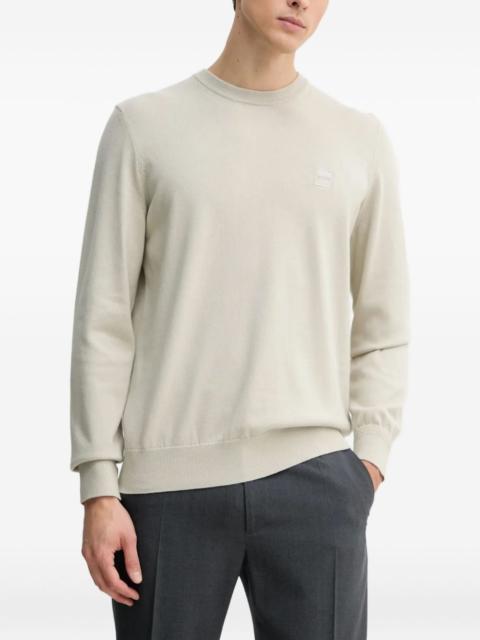 BOSS logo-plaque cotton sweater