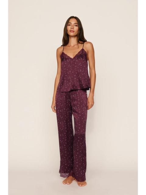 eberjey Washable Silk Printed Lace Cami & Pant Set