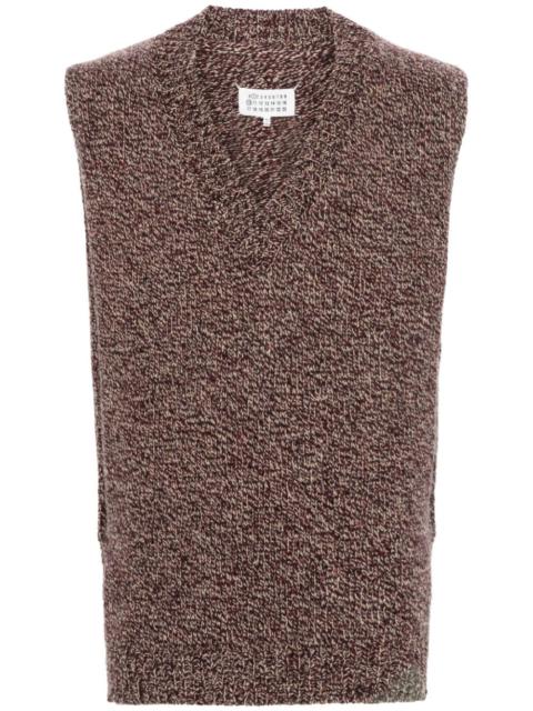 Mended wool-blend vest