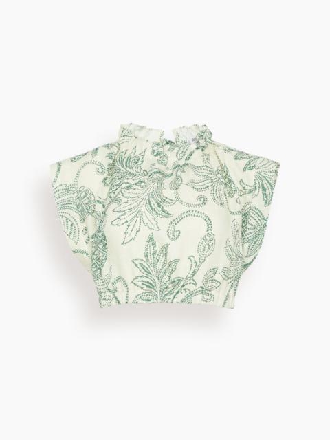 lemlem Muna Ruched Crop Top in Mokata Green