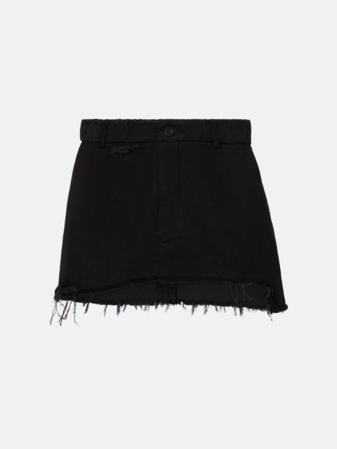 BALENCIAGA Distressed denim miniskirt