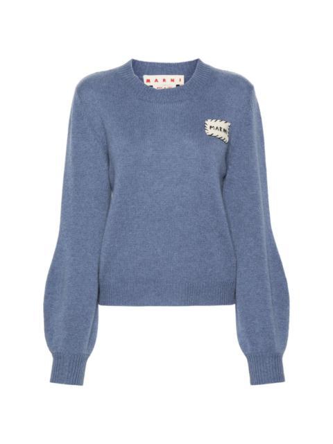 logo-patch cashmere jumper