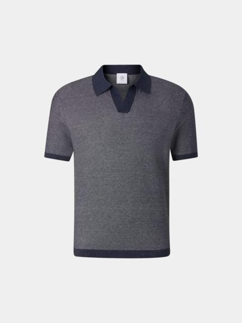 BOGNER Lyon knitted polo shirt in Navy blue