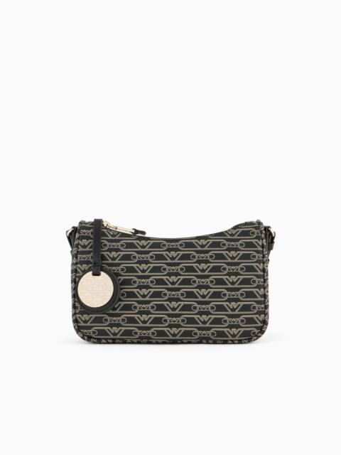 EMPORIO ARMANI Baguette bag with all-over monogram print