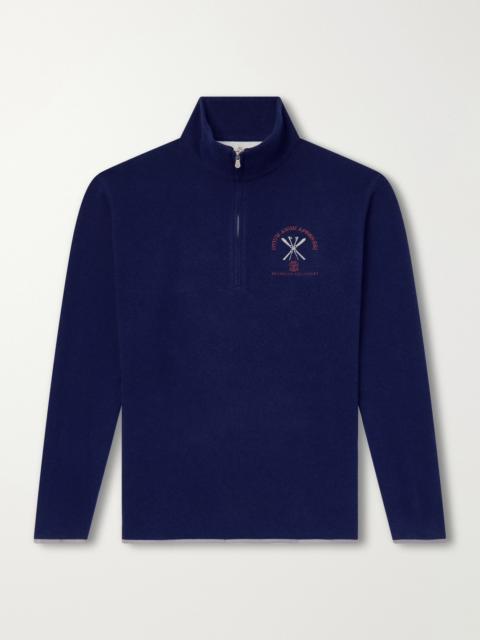 Brunello Cucinelli Logo-Embroidered Cashmere and Cotton-Blend Half-Zip Ski Mid Layer