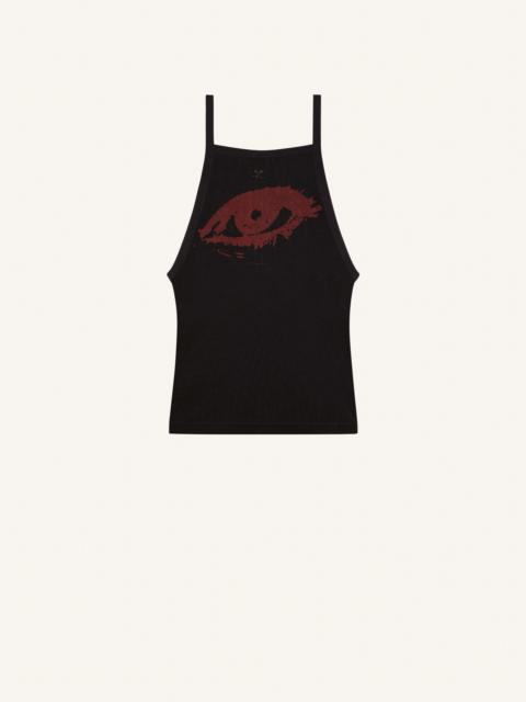 courrèges MESH PRINTED TANK TOP