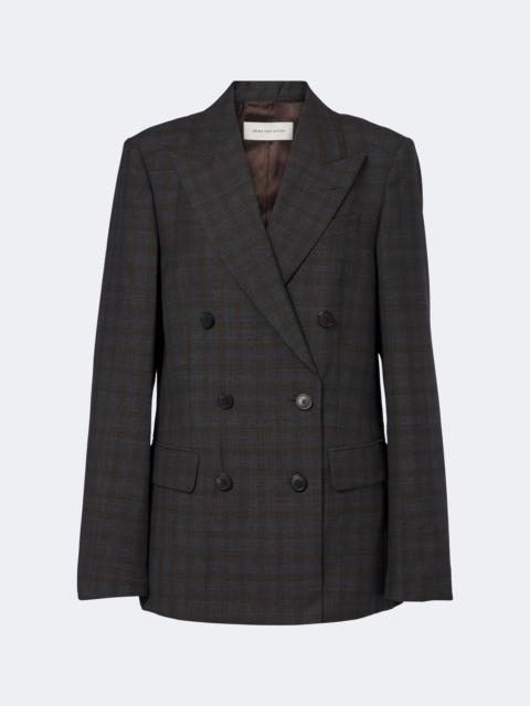 Dries Van Noten Checked double-breasted wool blazer