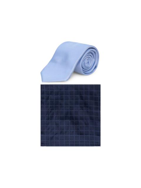 MICHAEL KORS monogram-pattern silk-blend tie and pocket square set