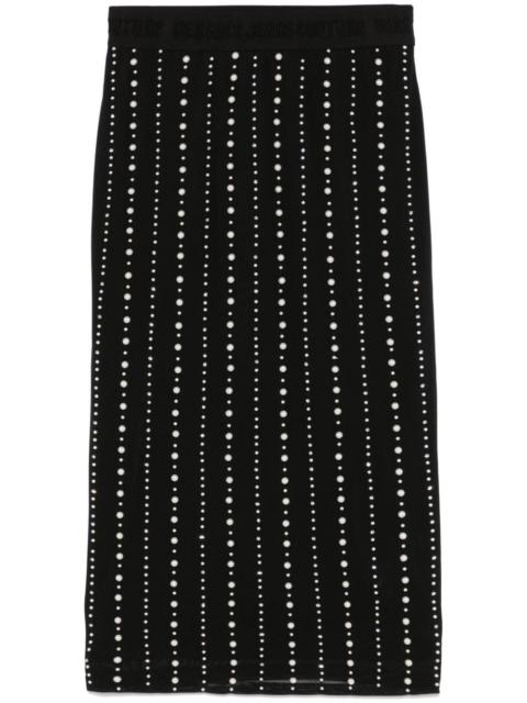 VERSACE JEANS COUTURE pearl-embellished midi skirt