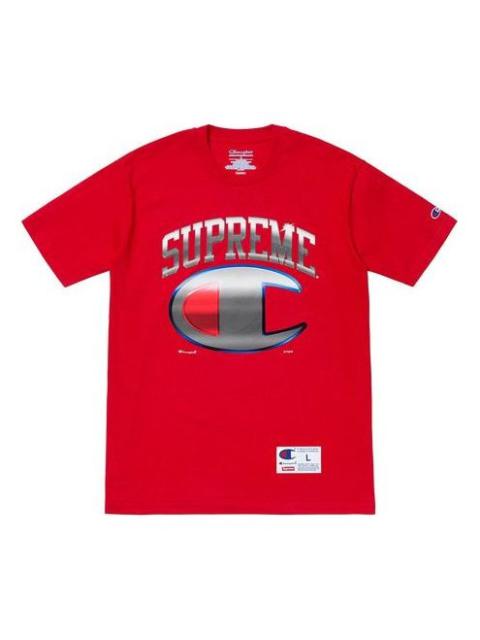 Supreme Supreme SS19 x Champion Chrome S/S Top Crossover Short Sleeve Unisex Red SUP-SS19-10256