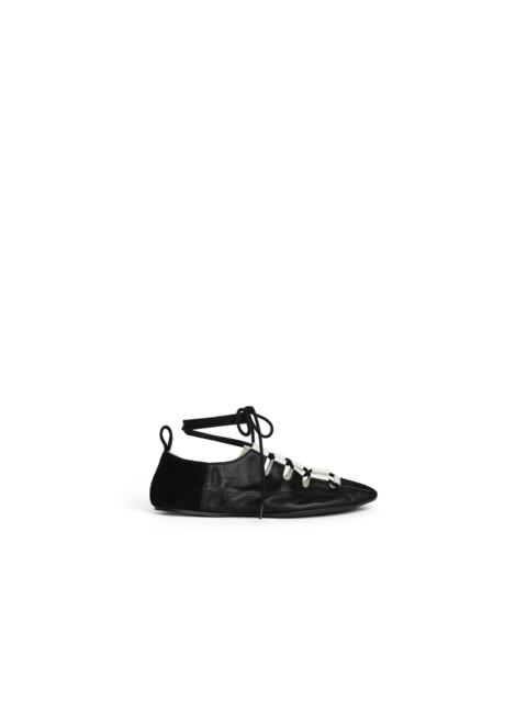 Alaïa FOLD LACED FLATS IN LEATHER