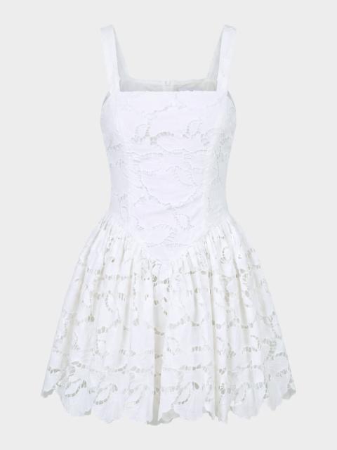 NICHOLAS Vittoria Basque-Waist Lace Mini Dress