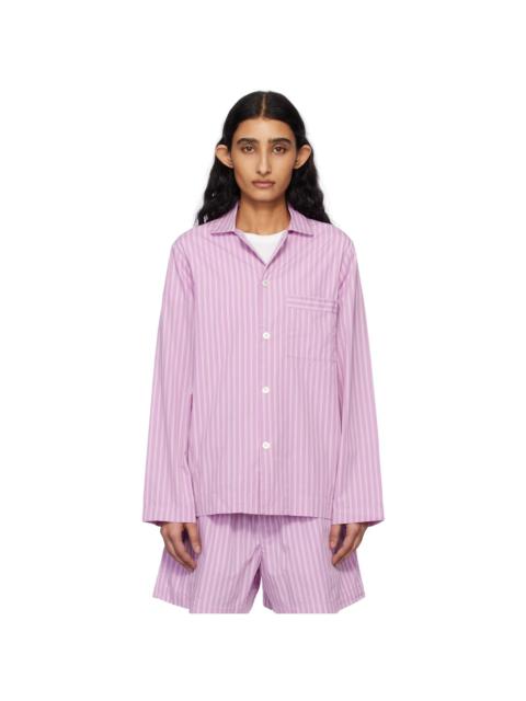 TEKLA Purple & Pink Poplin Long-Sleeved Pyjama Shirt