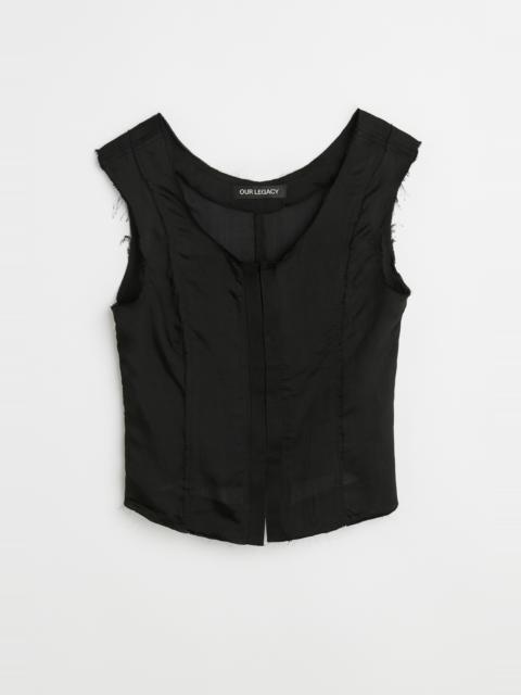 Our Legacy Frail Vest Noir Stripe Sheer Viscose Silk