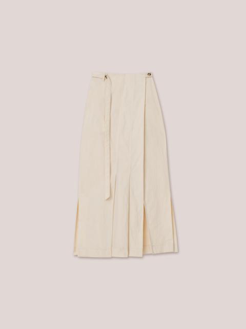 Nanushka ENNA - Pleated heavy poplin wrap skirt - Creme