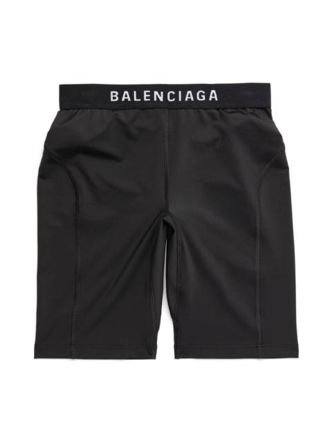 Women's Balenciaga Athletic Cycling Shorts in Black