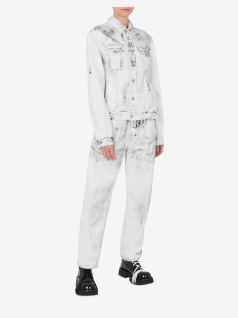 Moschino COTTON BULL JACKET LAUREL CROWN PATCH